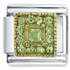 August Peridot Color Square X2 Italian Charm