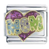 Heart Mom Purple X2 Italian Charm