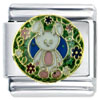 Easter Bunny Green X2 Italian Charm