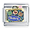I Heart To Travel Glitter Black X2 Italian Charm