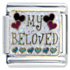 My Beloved With  Hearts  X2 Italian Charm