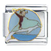 Curious George Riding A Dolphin Licensed Italian Charm
