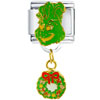 Grinch With Christmas Wreath Dangle Licensed Italian Charm