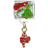 Grinch With Candy Cane Dangle Licensed Italian Charm