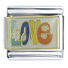 Flower Power Love X2 Italian Charm