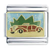  Vintage  Red Car X2 Italian Charm