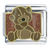 Brown Teddy  Bear  X2 Italian Charm