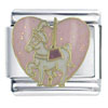 Carousel Horse Heart X2 Italian Charm