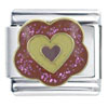 Heart In Flower X2 Italian Charm