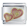 Two Pink  Hearts  X2 Italian Charm
