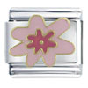  Pink   Flower  X2 Italian Charm
