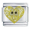 Happy Face Heart X2 Italian Charm