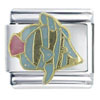 Butterfly Fish Blue X2 Italian Charm