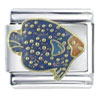 Butterfly Fish Navy X2 Italian Charm