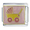 Pink Baby Carriage X2 Italian Charm