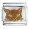 Orange Cat Face  X2  Italian Charm