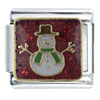 Christmas Snowman With Green Scarf X2 Italian Charm