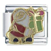 Santa Claus And His Gift X2 Italian Charm