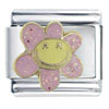 Happy Face Flower X2 Italian Charm