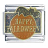 Gold Plated Happy Halloween X2 Italian Charm
