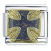 Blue Maltese Cross X2 Italian Charm
