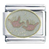 Pink Handprints X2 Italian Charm