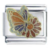 Butterfly On Flower X2 Italian Charm