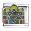 Star Of David Stained Glass X2 Italian Charm