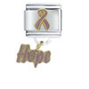 Pink Cancer Ribbon Dangle Italian Charm