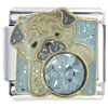 Pug March Aquamarine Color X2 Italian Charm