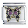 Monarch Butterfly Pink X2 Italian Charm