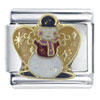 Snowman Heart X2 Italian Charm