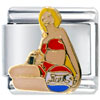 Woman With  Pepsi  Beach Ball Licensed  Italian  Charm
