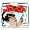 Woman With Vintage  Pepsi  Bottle Licensed  Italian  Charm
