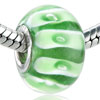 Light Green Stripe Translucent Murano Glass European Beads