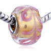 Gold Lotus Murano Glass European Beads