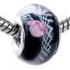 Pink Rose White Lace Decoration Murano Glass European Beads