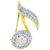 Musical Note Blue Brooch