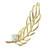 Gold Tone Rhinestone Leaf Brooch