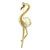 Gold Tone Rhinestone Swan Brooch