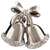 Silver Tone Rhinestone Bells Brooch