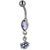 Light Purple Flower And Marquise Austrian Crystal Belly Navel Rings