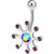 Pink Sun Austrian Crystal Belly Navel Rings