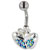 Irridescent Blue Crystal Apple Belly Navel Rings