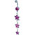 Pink Crystal Hollywood Stars Dangle Belly Navel Rings