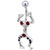 Red Crystal Dangling Frog Belly Navel Rings