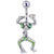 Light Green Crystal Dangling Frog Belly Navel Rings