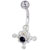 Black Crystal Knotted Flower Belly Navel Rings