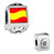 Spain Flag Photo Flower European Beads