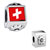 Switzerland Flag Photo Flower European Beads